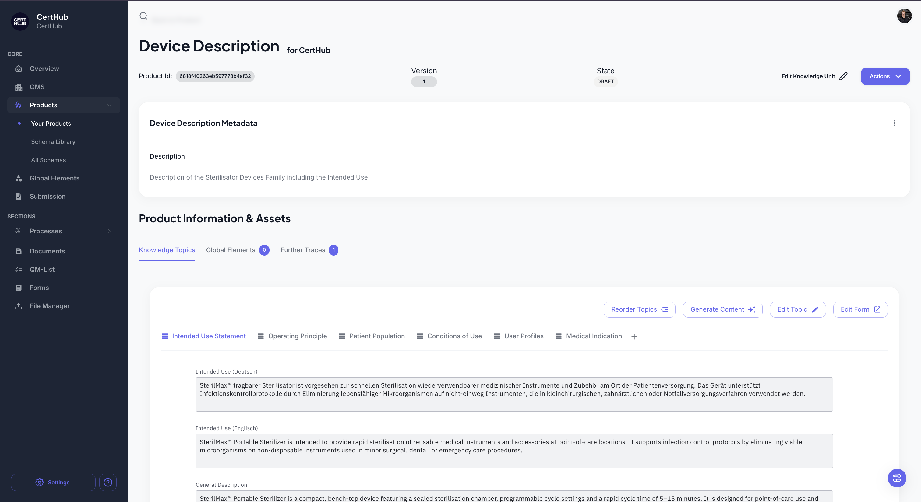 Generate Content Button
