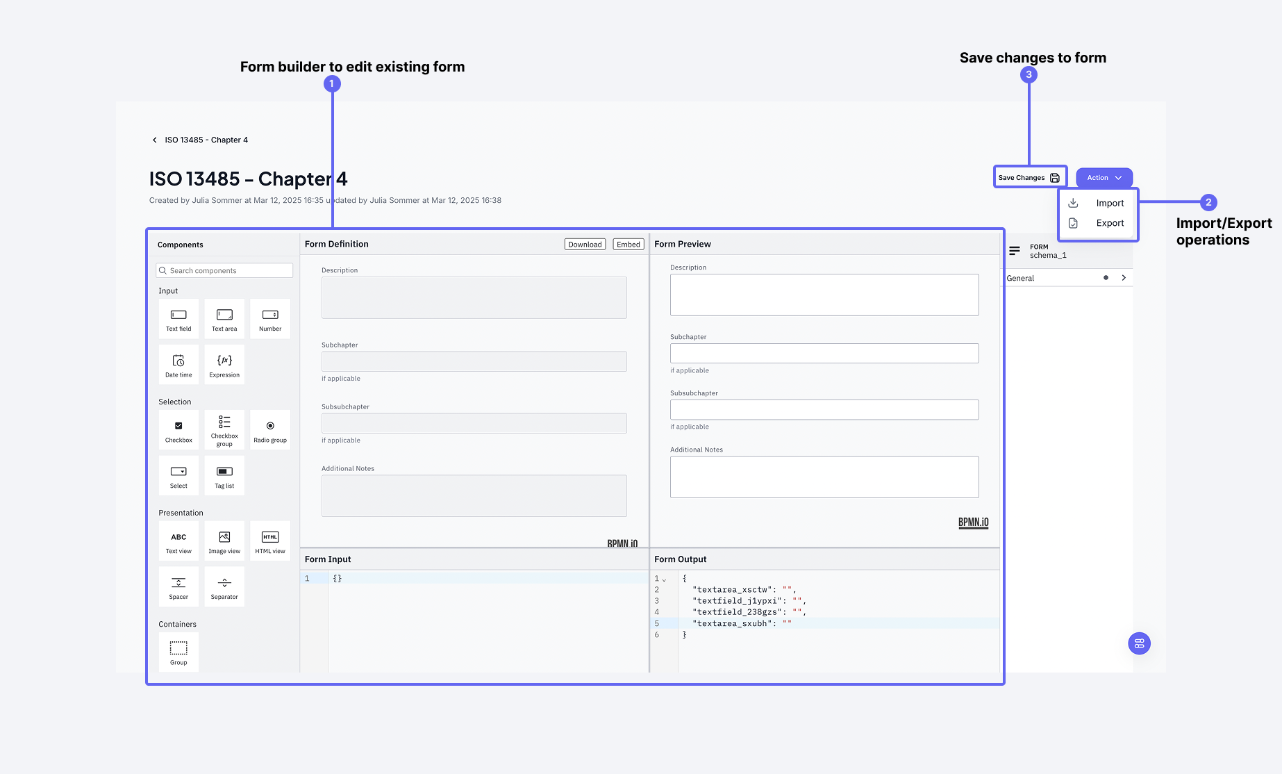 Global Element Edit Form