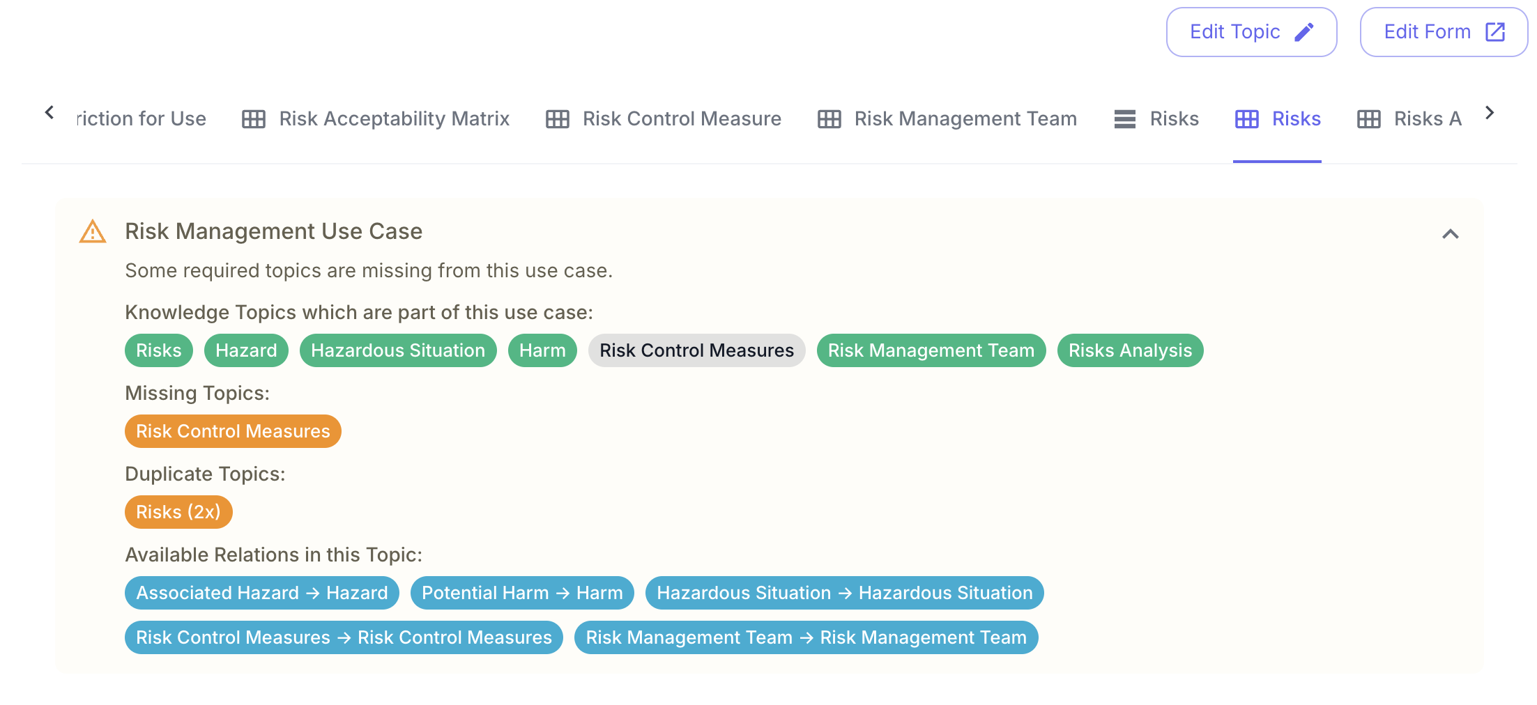 Expanded Use Case Status Panel