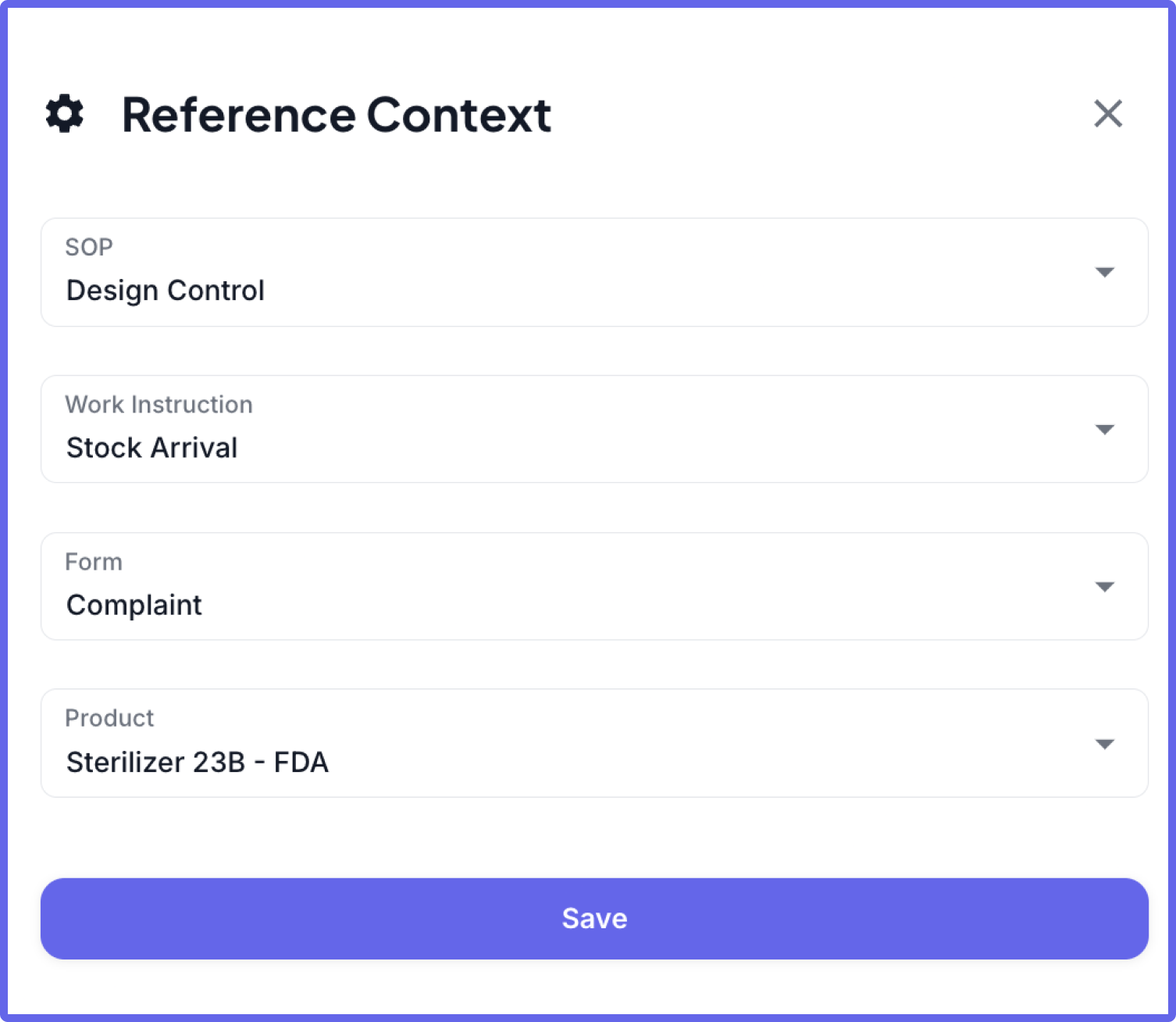 Abstract Reference Settings