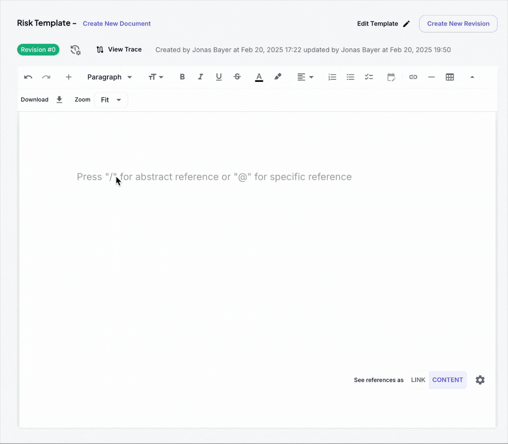 Statische Referenz einfügen